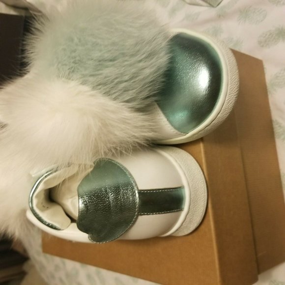 Joshua*s Women Gomma Leather Fox Fur Sneakers $607 - Picture 7 of 11